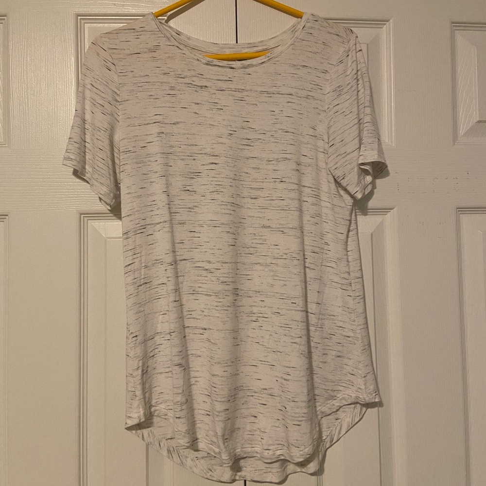 White crew neck tee for women